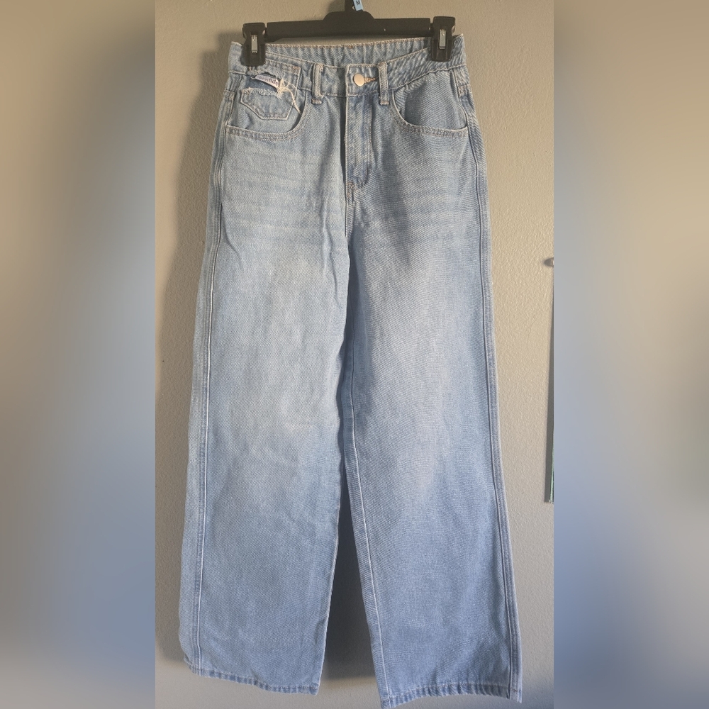 Dazy Light Blue Wide Baggy Leg Women's Jeans Small Fits 0- 3